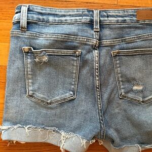 Judy Blue denim shorts with eyelit fabric patch